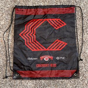 Cincinnati Reds City Connect Black Red Logo Redsfest Drawstring Bag Backpack